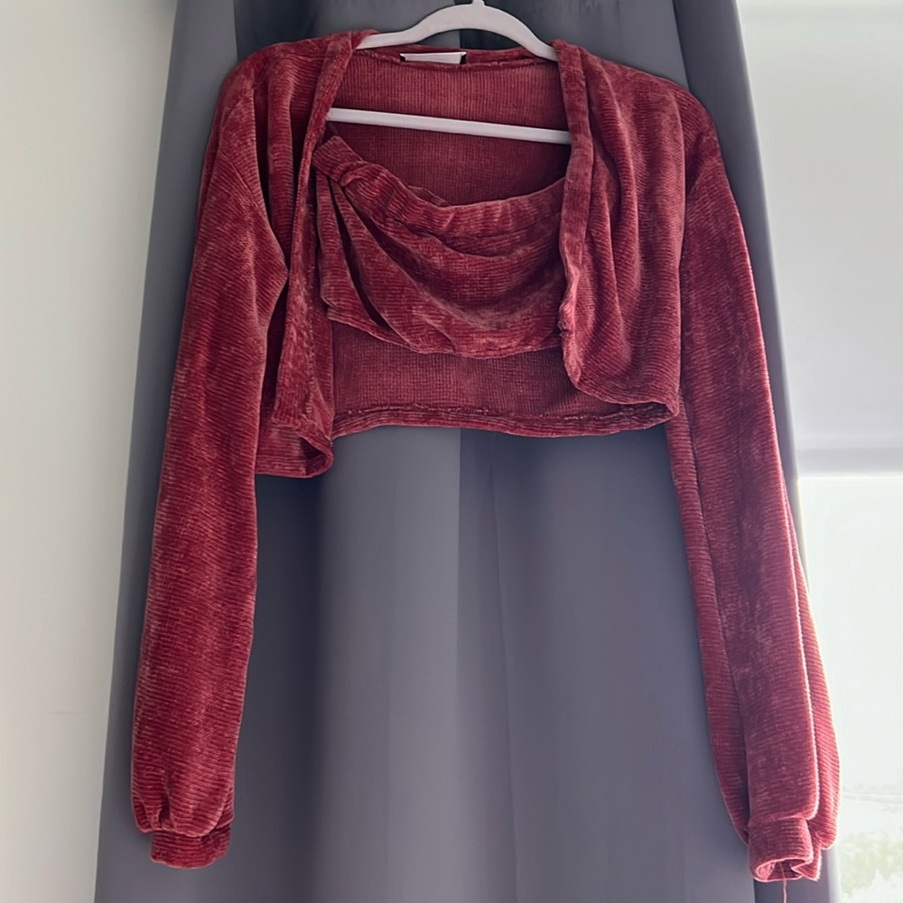 Crop tube top + cropped cardigan